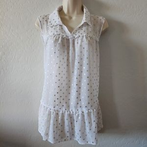 Sheer polka dot blouse, XL